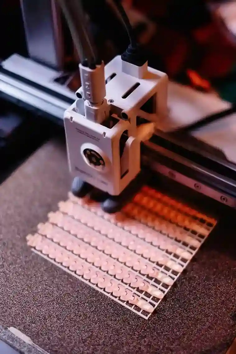 Industrial 3D printer producing complex mechanical parts